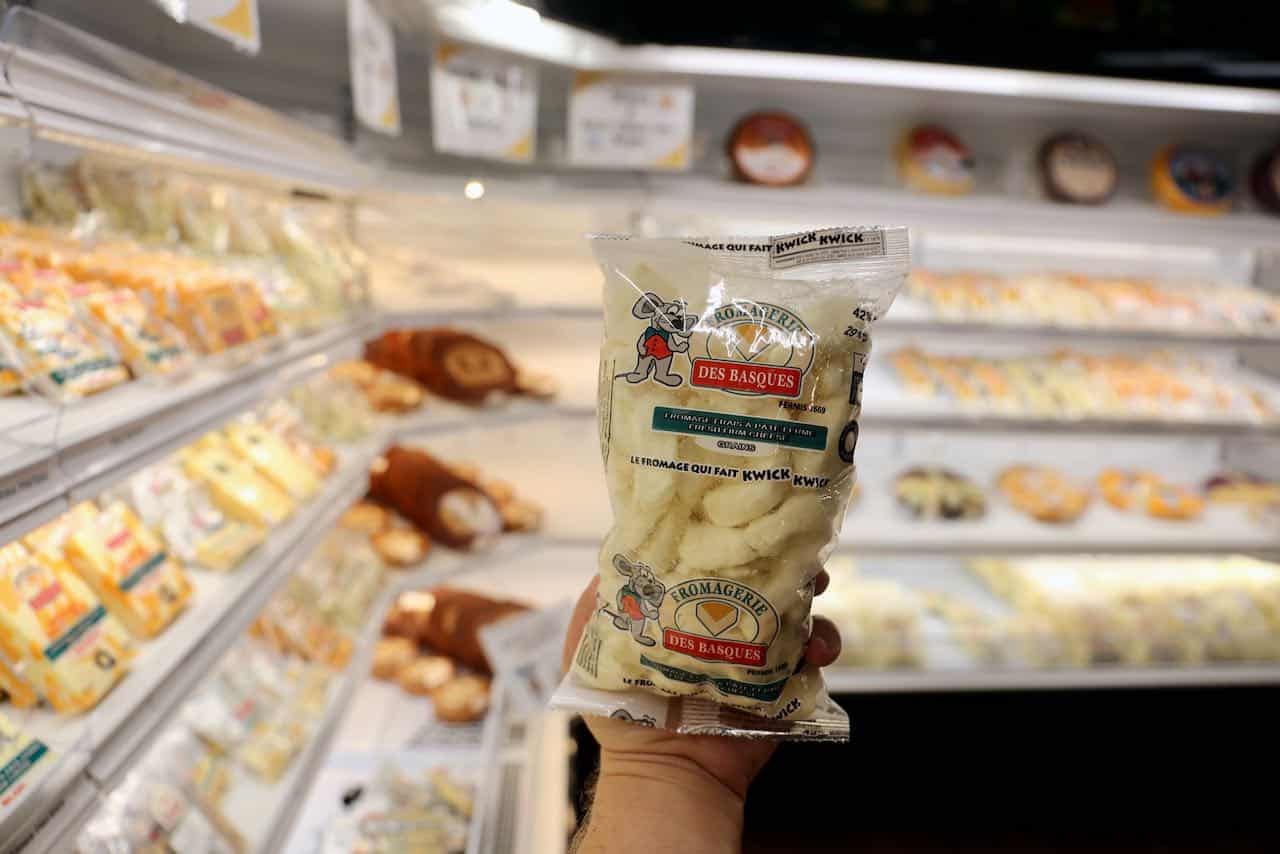 Purchase fresh cheese curds to snack on a Gaspe Road Trip at Fromagerie Les Basques.