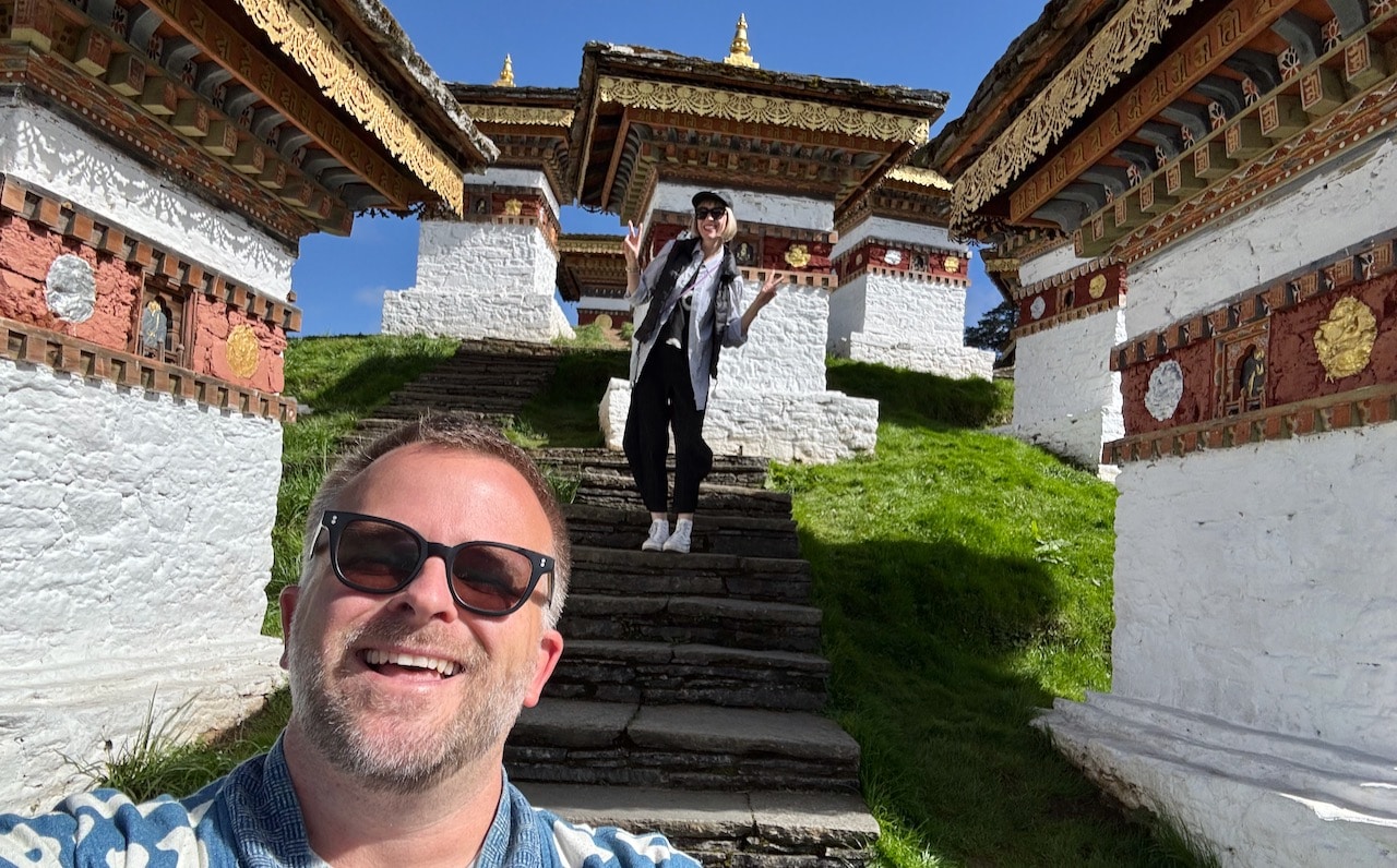 Visit the scenic Dochula Stupas, a popular day trip from Thimphu. 