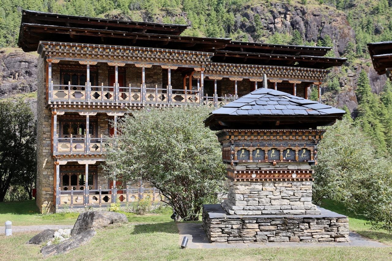 Traditional Bhutanese architecture found at Zhiwaling Heritage. 