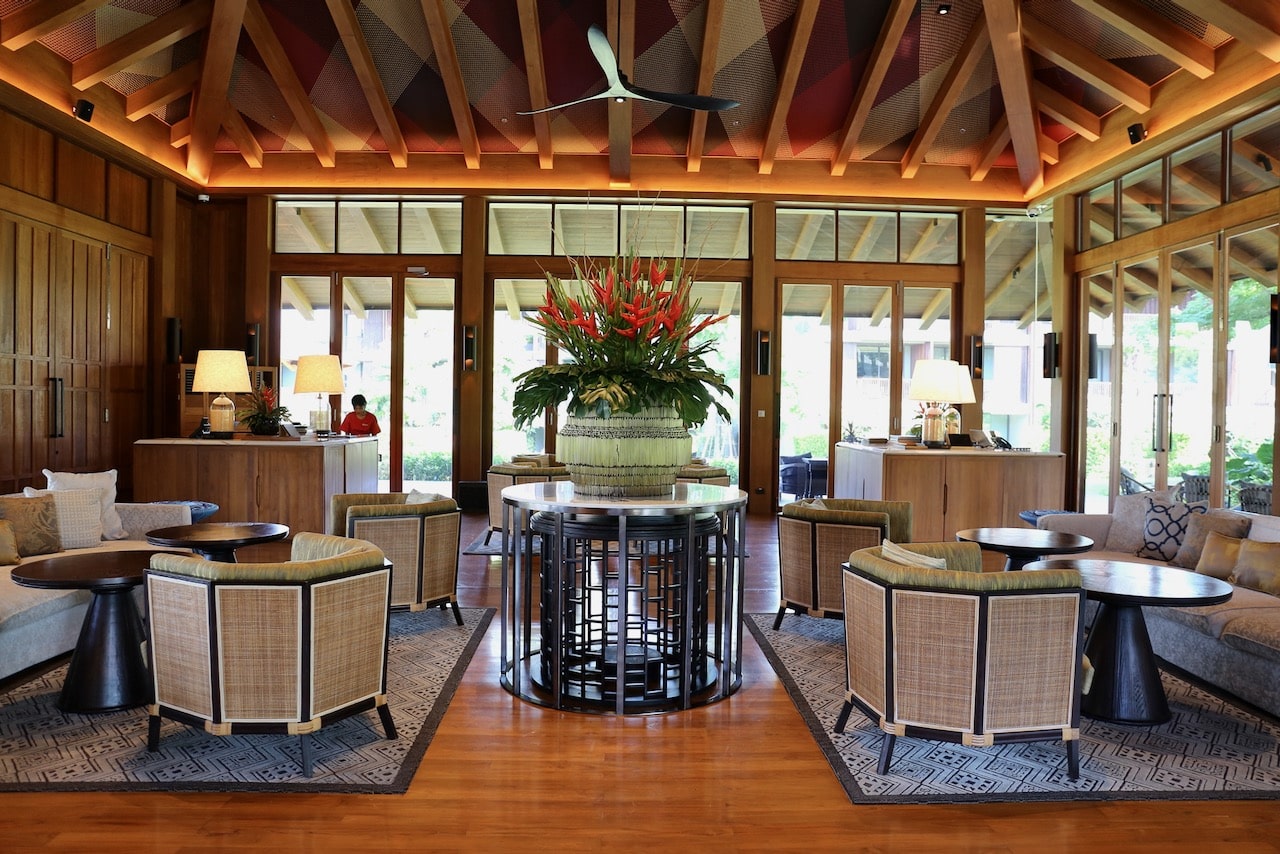 Guests check in at Andaz Pattaya's chic lobby.