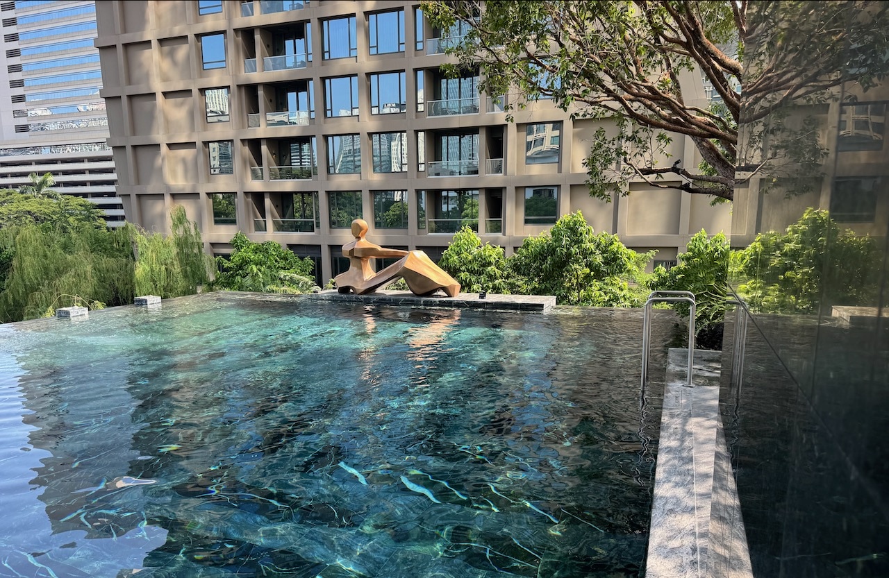 The hotel's infinity pool.