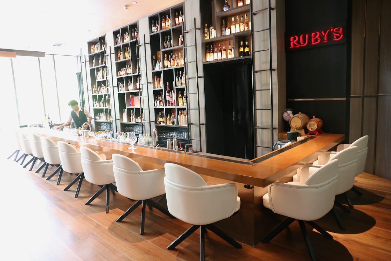 Sip precious stone-inspired cocktails at Ruby's bar.