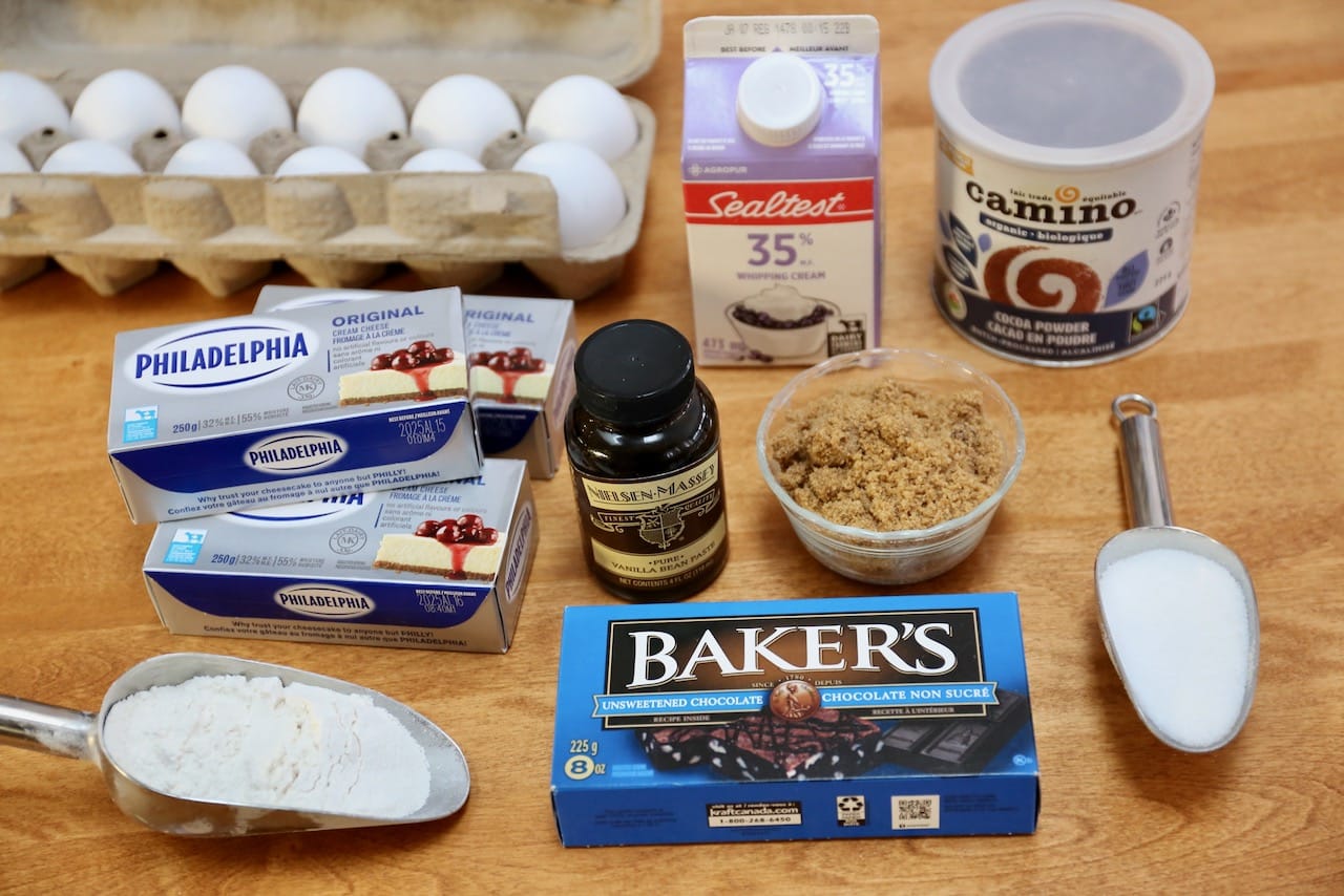 Chocolate Basque Cheesecake recipe ingredients.
