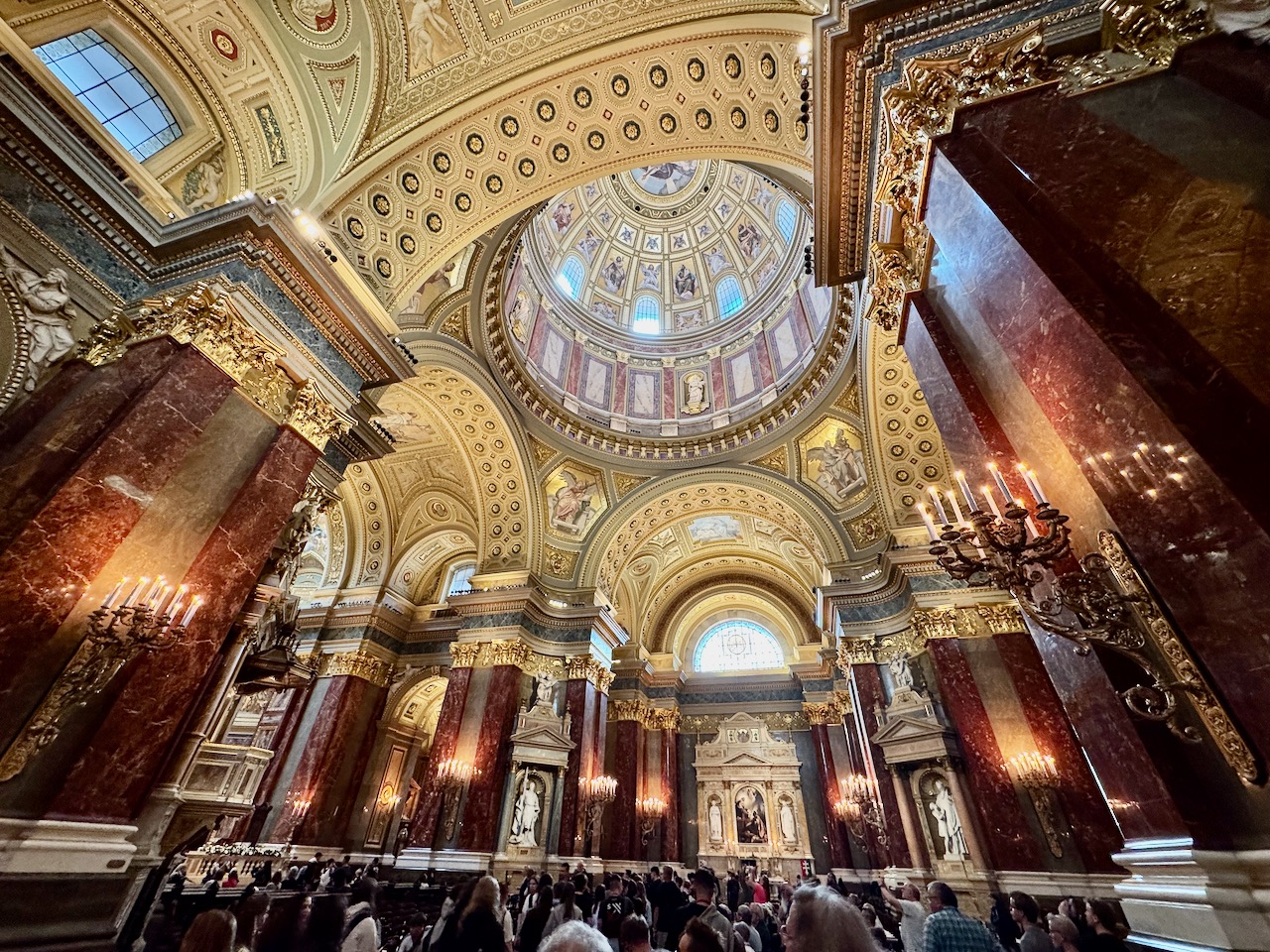 The impressive interior of Budapest's Basilica. 