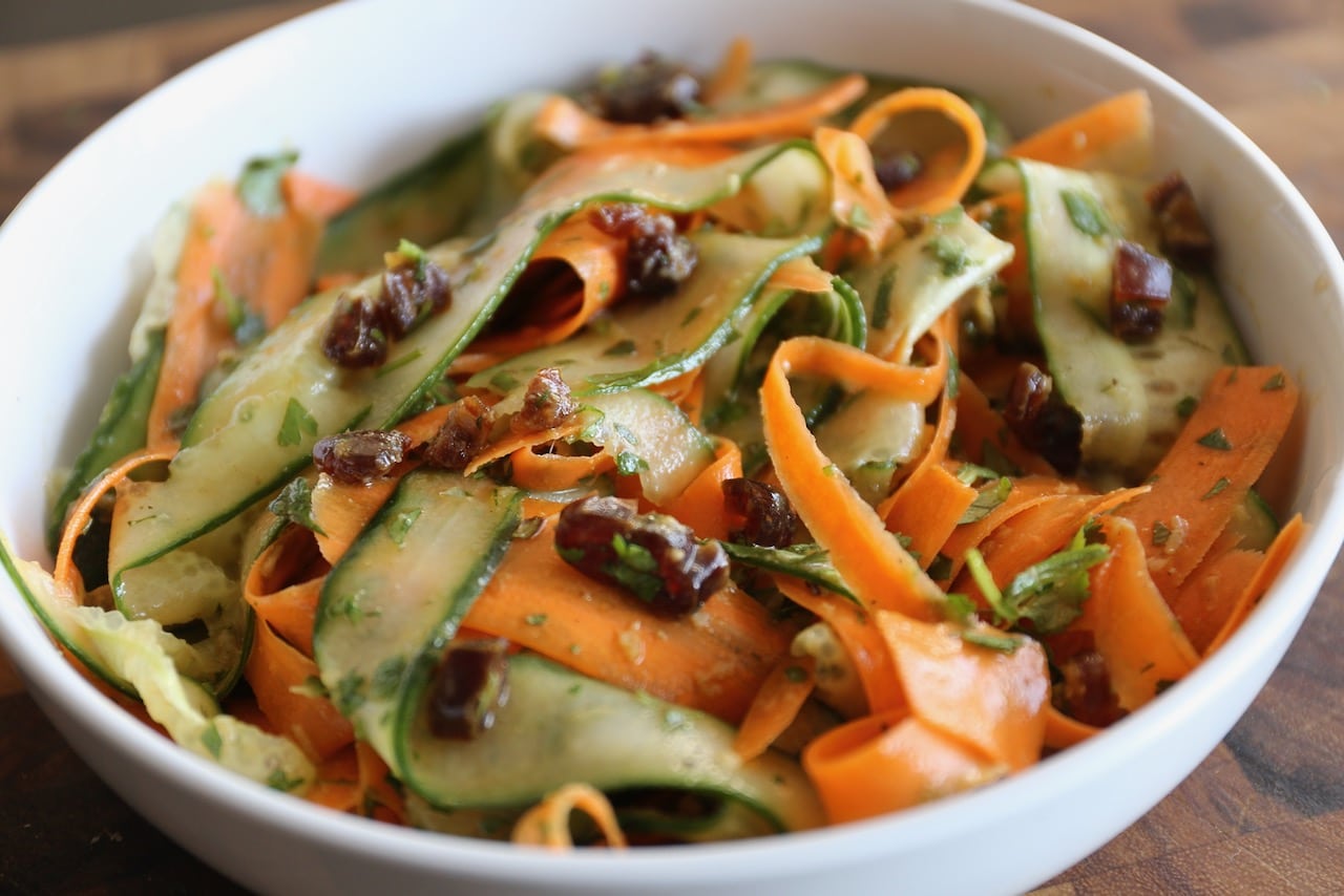 Middle Eastern Carrot Cucumber Ribbon Salad Recipe