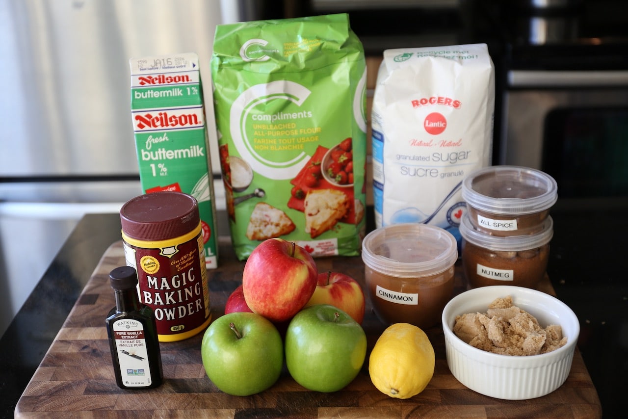 Homemade Apple Cobbler recipe ingredients.