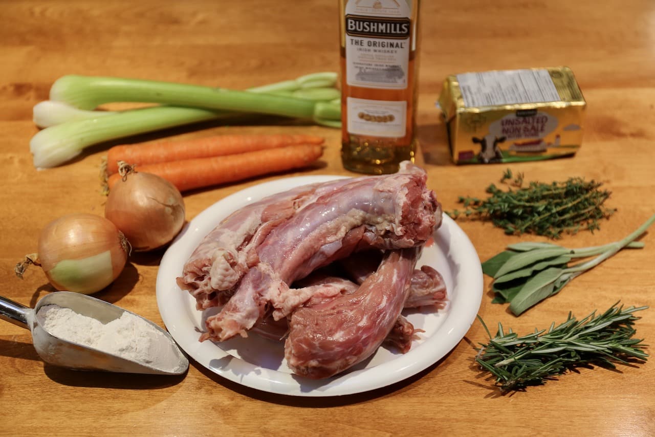 Homemade Turkey Neck Gravy recipe ingredients.