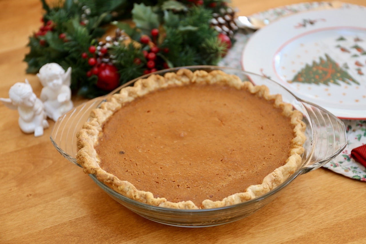 We love baking this Pumpkin Pie for dessert at Thanksgiving and Christmas.
