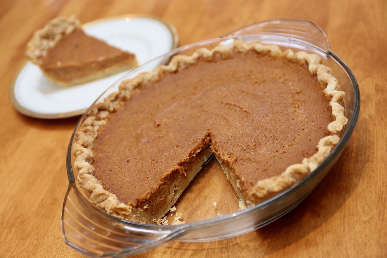 Let the pie cool before slicing and serving so the custard can set.