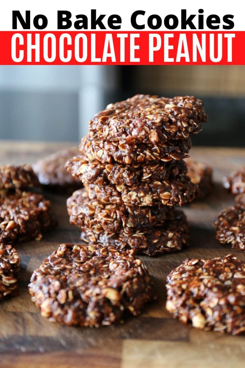 Save this recipe for No Bake Chocolate Oatmeal Cookies to Pinterest!