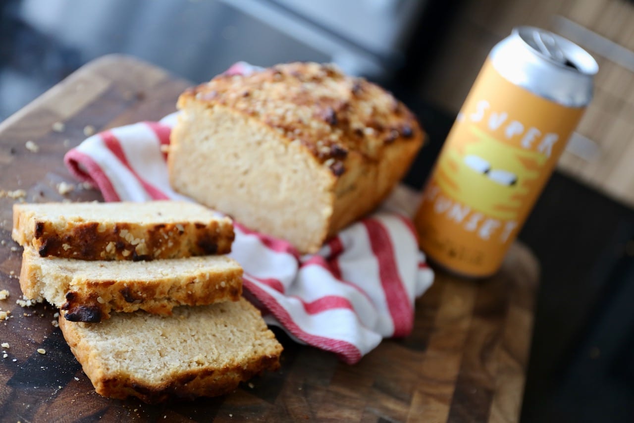 Serve slices of warm butter slathered bread with a cold pale ale. 