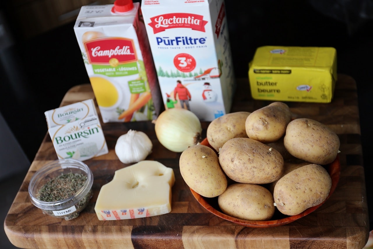 Homemade Scalloped Potatoes recipe ingredients.
