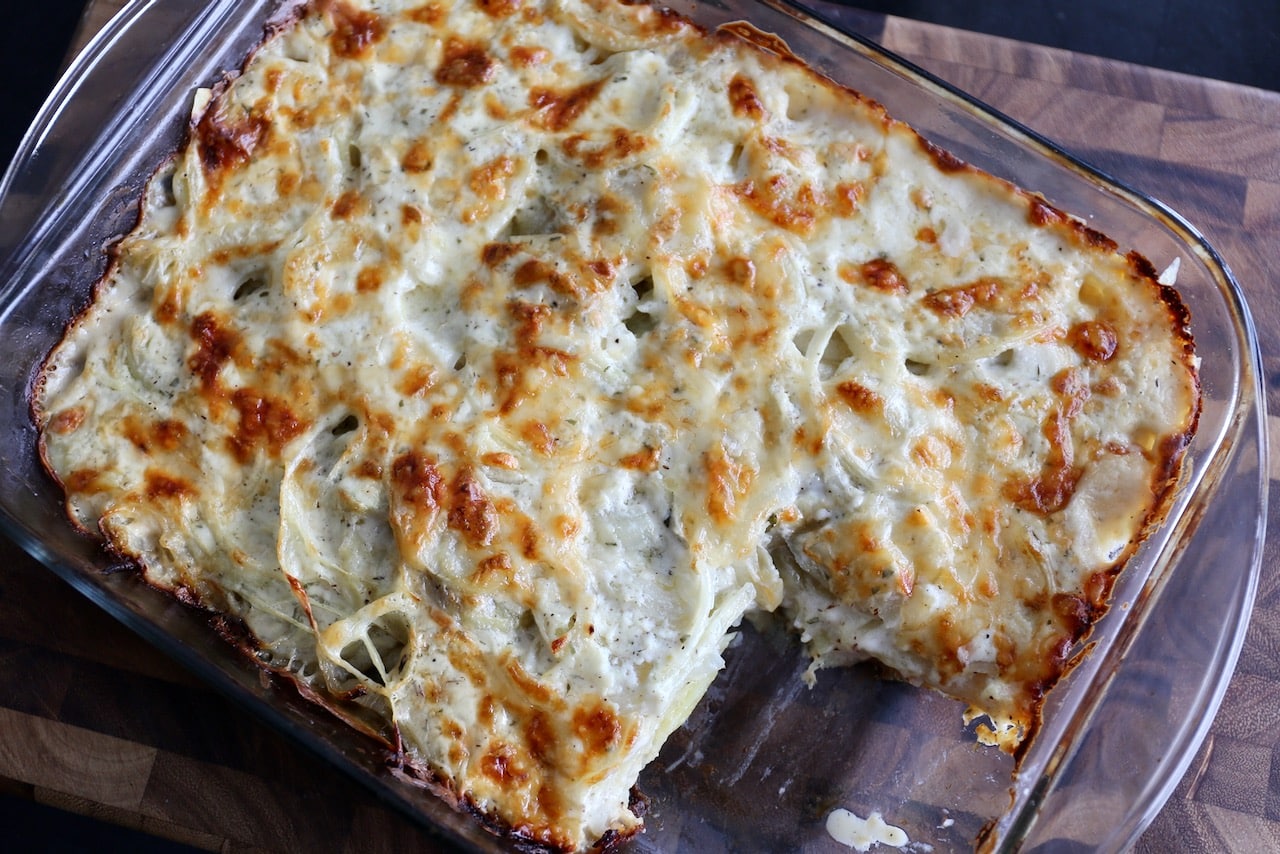 We love serving these cheesy Scalloped Potatoes as a side dish to compliment a Sunday roast.