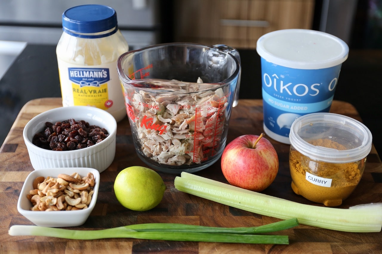 Classic Curry Chicken Salad recipe ingredients.