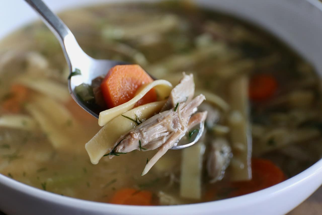 Enjoy Chicken Noodle Soup as a meal all on it's own, or paired with crusty bread and a side salad.