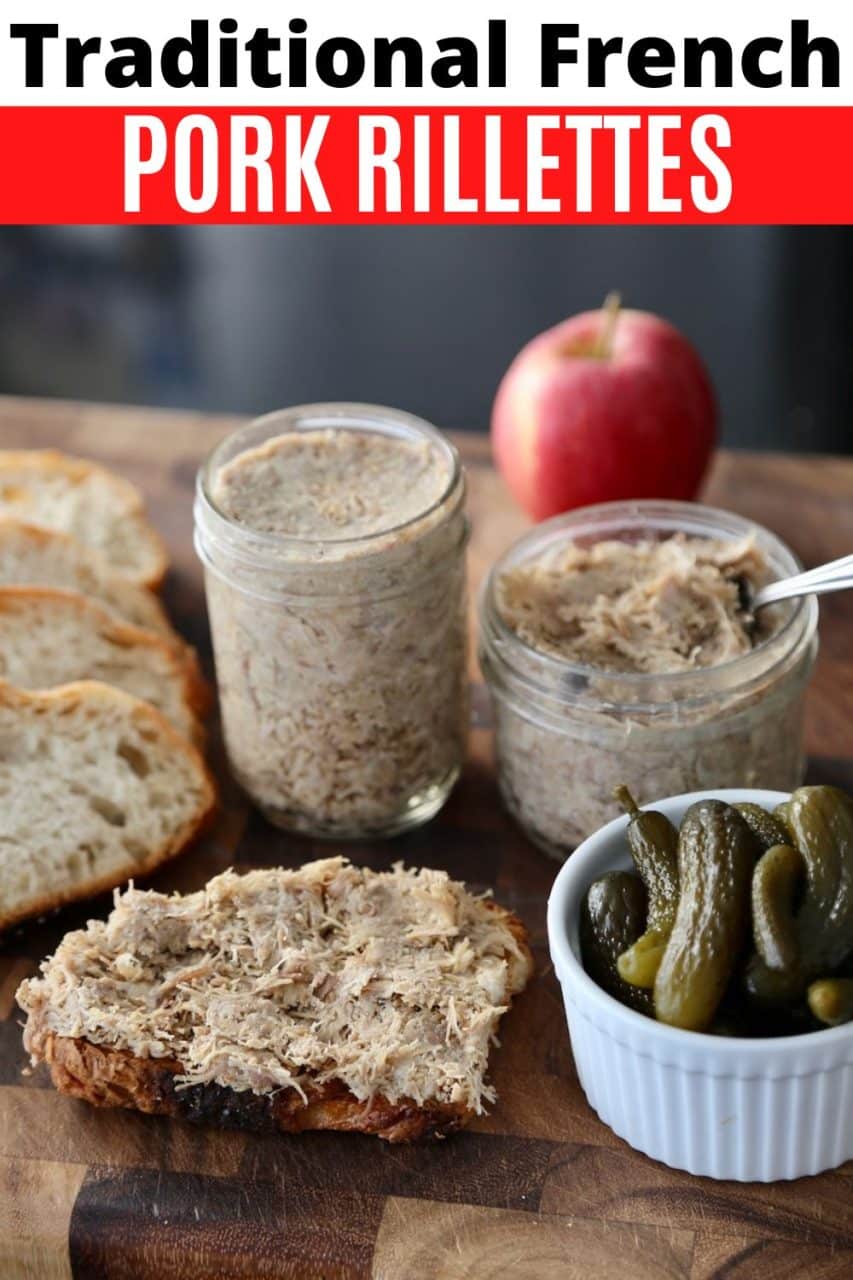 Save our traditional French Pork Rillettes recipe to Pinterest!