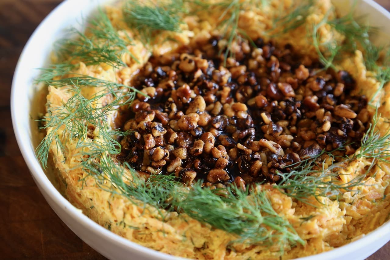 Serve the dip with toasted pita bread.