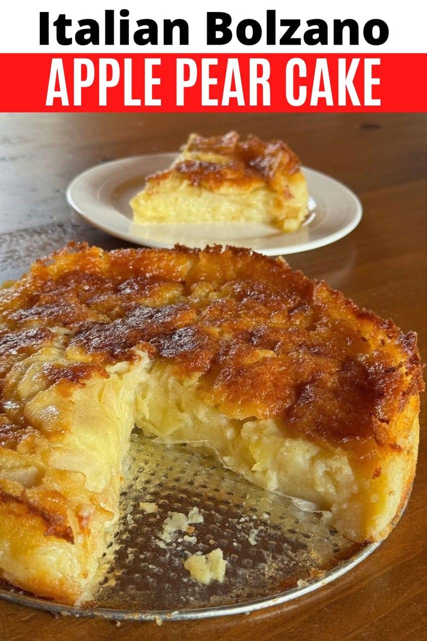 Save our Bolzano Italian Apple Pear Cake recipe to Pinterest!